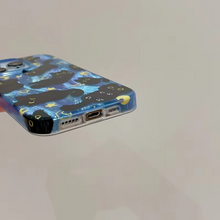 Load image into Gallery viewer, Cute Black Cats Feather Yarn iPhone Case with Stars and Moon Design