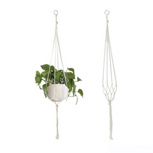 Load image into Gallery viewer, Handmade Macrame Plant Hanger Basket – Knotted Rope Holder for Flower Pots, Balcony, and Home Garden Décor