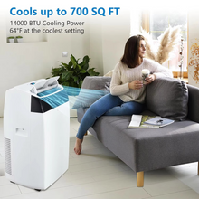 Load image into Gallery viewer, 14000 BTU Portable Air Conditioner with Fan, Dehumidifier, Remote, and Sleep Mode