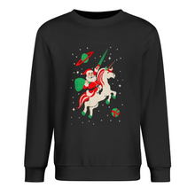 Load image into Gallery viewer, Santa and Unicorn Men’s Pullover Sweatshirt