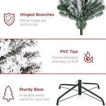 Load image into Gallery viewer, Snowy Flocked Christmas Tree with Realistic Frosted Pine and Artificial Snow for Holiday Decor