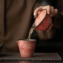 Load image into Gallery viewer, Gold Sprinkled Colorful Pottery Gaiwan with Lid Traditional Tea Bowl and Tureen