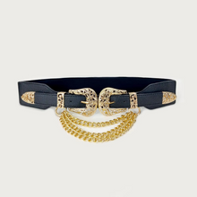 Load image into Gallery viewer, Luxury Stretch Chain Belt for Women with Gold and Silver Tassel Detail