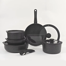 Load image into Gallery viewer, 17 Piece Nonstick Cookware Set with Detachable Handle for Induction and Gas Stovetops
