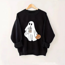 Load image into Gallery viewer, Cartoon Ghost Print Crewneck Sweatshirt for Street and Casual Style