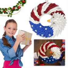Load image into Gallery viewer, Patriotic Eagle American Flag Wreath for Independence Day