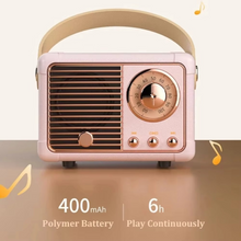 Load image into Gallery viewer, Vintage-Style Wireless Bluetooth Speaker with Subwoofer