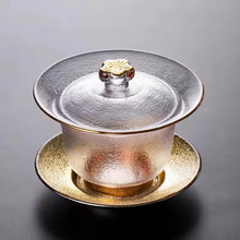 Load image into Gallery viewer, Japanese Handmade Heat Resistant Glass Gaiwan Tea Bowl Set for Tea Ceremony and Travel