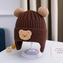 Load image into Gallery viewer, Cozy Baby Knit Hat with Bear Ears for Winter Warmth