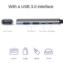 Load image into Gallery viewer, USB C Hub 5-in-2 Adapter with 65W PD Charging and USB 3.0 Ports for Laptops