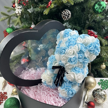 Load image into Gallery viewer, 9.8in Artificial Rose Teddy Bear Gift with Display Box - Romantic Anniversary or Valentine's Day Decor