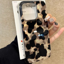 Load image into Gallery viewer, Retro Cow Print Gradient Glitter Tinfoil Soft Phone Case