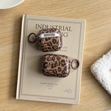Load image into Gallery viewer, Autumn Retro Leopard Print Transparent Brown AirPods Case Cover