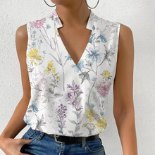 Load image into Gallery viewer, Chic Summer V-neck Sleeveless Printed Blouse for Women