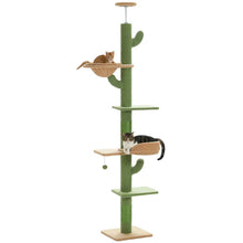 Load image into Gallery viewer, Ceiling Mounted Cat Tree Cactus Design for Indoor Cats