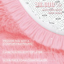 Load image into Gallery viewer, Round Shaggy Fluffy Area Rug for Bedroom or Living Room – Non-Slip, Machine Washable