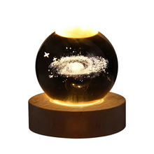 Load image into Gallery viewer, 2.36 in RGB Crystal Ball Night Light with Milky Way and Moon - Cosmos-Inspired Bedside Decoration