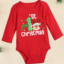 Load image into Gallery viewer, My First Christmas Deer Print Cotton Baby Romper