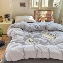 Load image into Gallery viewer, Striped Bedding Set in Korean Style Duvet and Flat Sheet Collection
