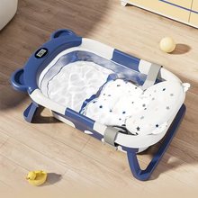 Load image into Gallery viewer, Foldable Silicone Baby Bathtub with Real-Time Temperature Sensor