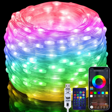 Load image into Gallery viewer, RGB IC Smart LED String Lights for Indoor and Outdoor Decoration