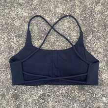 Load image into Gallery viewer, Women's Cross Back Spaghetti Strap Sports Bra with Chest Pad – Soft Athletic Yoga and Workout Top