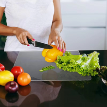 Load image into Gallery viewer, Clear Acrylic Non-Slip Cutting Board with Counter Lip for Kitchen and Restaurant Use