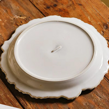 Load image into Gallery viewer, Vintage Blue Ceramic Deep Plate with Leaf Pattern for Pasta Desserts and Everyday Dining