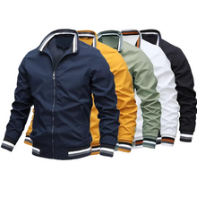 Load image into Gallery viewer, Men's Casual Bomber Jacket with Zipper Front, Lightweight Windbreaker for Spring and Autumn