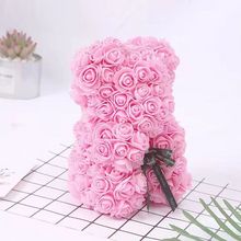Load image into Gallery viewer, 9.8in Artificial Rose Teddy Bear Gift with Display Box - Romantic Anniversary or Valentine's Day Decor
