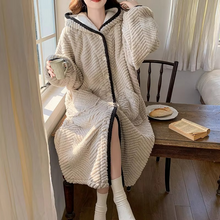 Load image into Gallery viewer, Plush Hooded Robe with Button Closure