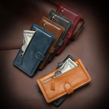 Load image into Gallery viewer, Premium Leather iPhone Flip Wallet & Stand Case