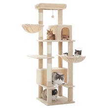 Load image into Gallery viewer, Cat Tree With 2 Hammocks For Indoor Cats