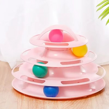 Load image into Gallery viewer, Interactive Cat Tower Toy with Roller Balls, Multi-Level Puzzle Track for Kittens and Cats