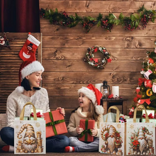 Load image into Gallery viewer, Christmas Santa Claus Non-Woven Gift Tote Bags with Handles, Festive Reusable Gift Packaging, Set of 4–12
