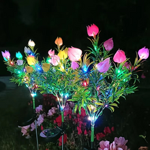 Load image into Gallery viewer, Solar Gardenia Flower Lights Outdoor Waterproof 42 LED Landscape Lights for Garden and Pathway Decor