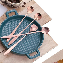 Load image into Gallery viewer, 4 Piece Stainless Steel Flower Teaspoon and Dessert Spoon Set