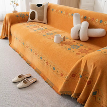 Load image into Gallery viewer, Boho Couch Cover, Non-Slip Chenille Fabric Slipcover with Tassel Design