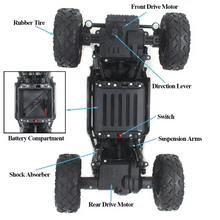 Load image into Gallery viewer, 4WD Electric RC Rock Crawler Truck with Bubble Spray and 2.4GHz Remote Control
