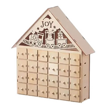 Load image into Gallery viewer, Wooden Christmas Advent Calendar 24-Day Reusable Countdown Tabletop Decoration