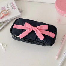 Load image into Gallery viewer, Minimalist Korean Fabric Pencil Case with Bowknot Design