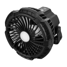 Load image into Gallery viewer, Rechargeable Camping Fan with LED Light, Remote Control and Hanging Hook
