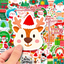Load image into Gallery viewer, 50pcs Waterproof Christmas Vinyl Stickers for Holiday Decorating, Gifts, and Party Favors