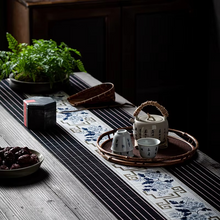 Load image into Gallery viewer, Vintage Embroidered Bamboo Tea Table Runner