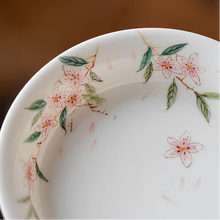 Load image into Gallery viewer, Hand Painted Peach Blossom Ceramic Tea Tray and Pot Holder