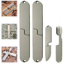 Load image into Gallery viewer, Compact 2-in-1 Camping Cutlery Set - Detachable Knife and Fork, Ideal for Travel