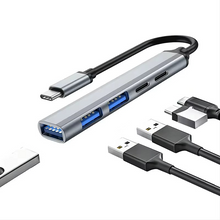 Load image into Gallery viewer, USB C Hub 5-in-2 Adapter with 65W PD Charging and USB 3.0 Ports for Laptops