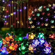 Load image into Gallery viewer, Solar Powered Sakura String Lights for Outdoor Decorative Lighting
