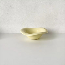 Load image into Gallery viewer, Cream Ceramic Dessert and Salad Bowl, Korean Inspired Saucer Style