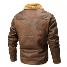 Load image into Gallery viewer, Mens Suede Finish Winter Coat with Thick Fleece Lining and Turn Down Collar